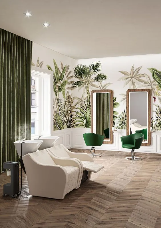 گل آرایی دیوار سالن زیبایی